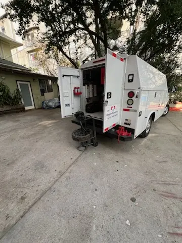 Magnet Plumbing service vehicle on-site for Water Heater Repair in Carlos